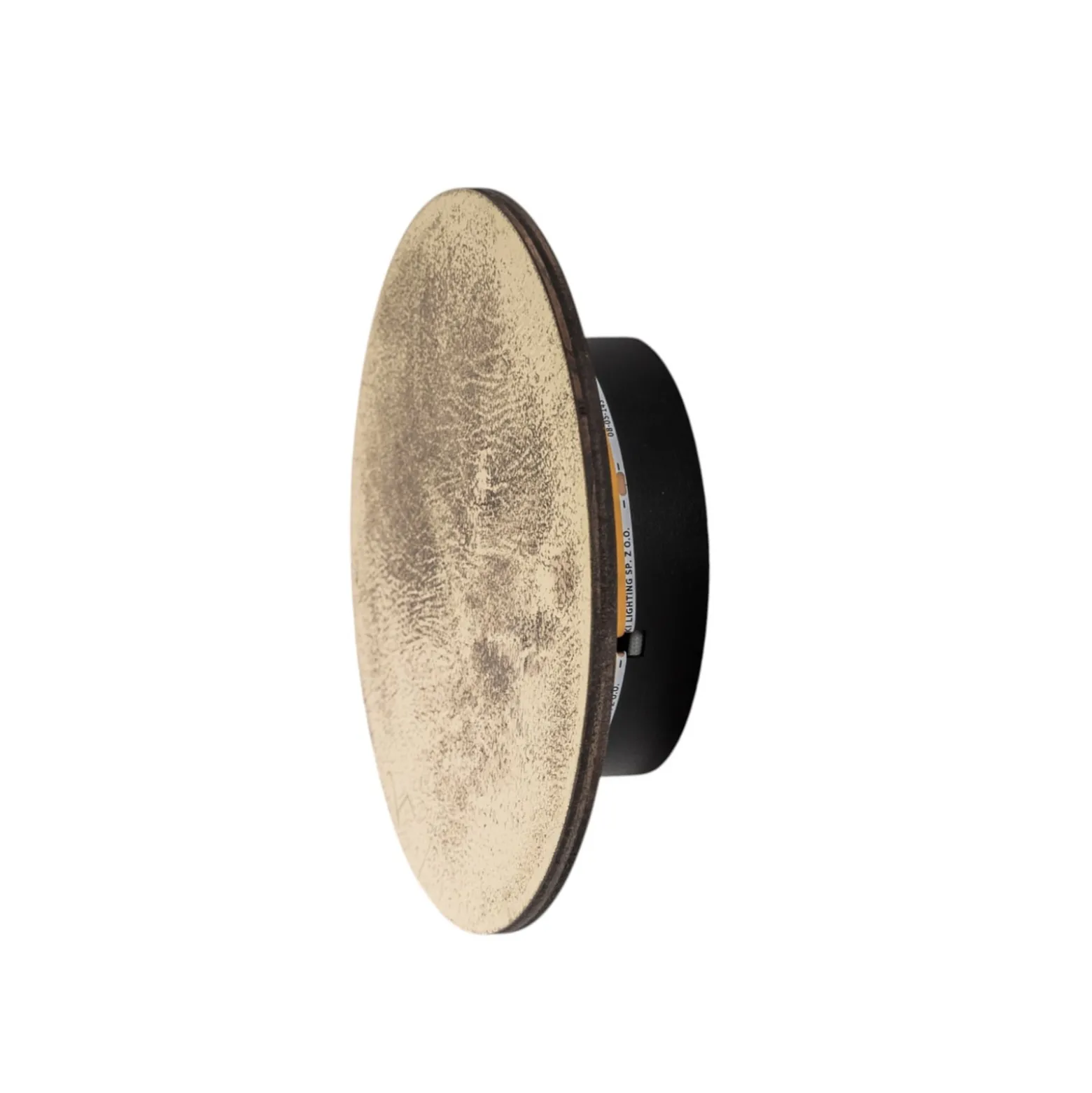LED-seinävalaisin Ring S, Ø 15 cm, vaneri, kultainen