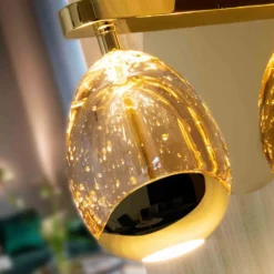 LED-seinävalaisin Rocio, metalli, lasi, 1-valo, kultainen