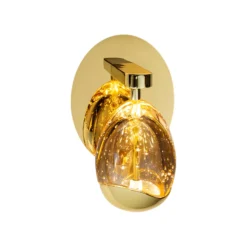 LED-seinävalaisin Rocio, metalli, lasi, 1-valo, kultainen
