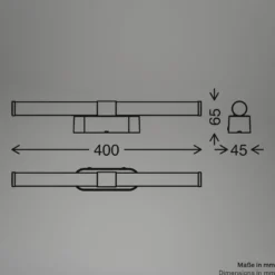 LED-seinävalaisin Runt, musta/puu 3 000 K IP44 Pituus 40 cm
