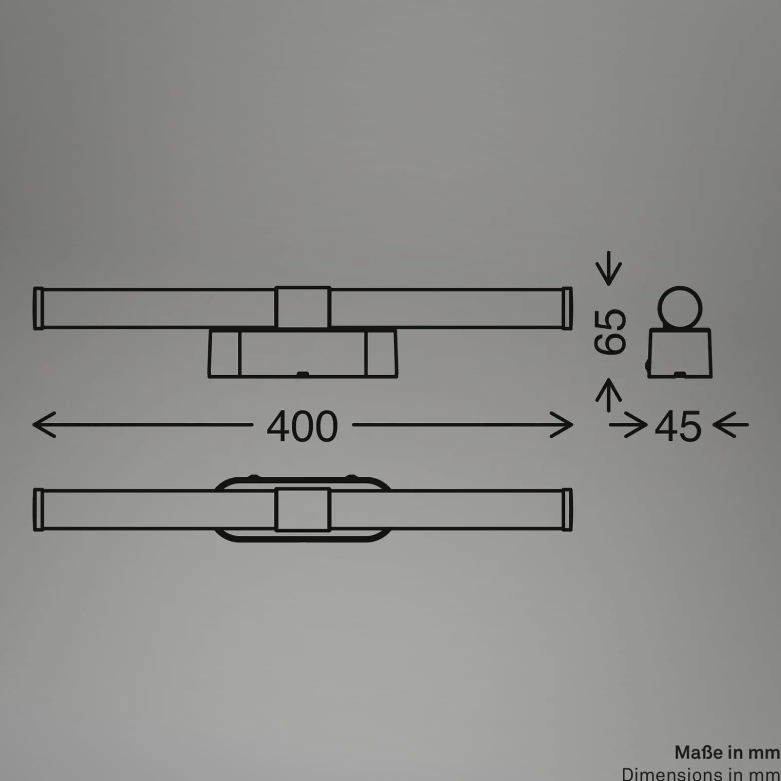 LED-seinävalaisin Runt, musta/puu 3 000 K IP44 Pituus 40 cm