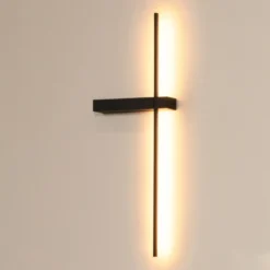LED-seinävalaisin Segin, korkeus 60 cm, 6W, musta, alumiinia