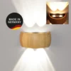 LED-seinävalaisin Shine-Wood, leveys 20 cm, tammi/musta 4-lamppuinen.