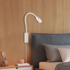 LED-seinävalaisin Sten, valkoinen, korkeus 61 cm, eleohjaus