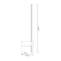 LED-seinävalaisin Swing, korkeus 60 cm, CCT, metalli, musta
