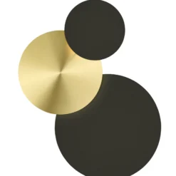 LED-seinävalaisin Tilda pyöreä 3x, musta/kulta