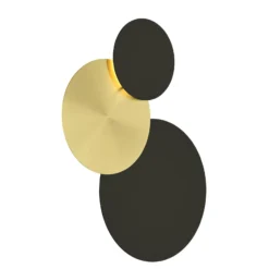 LED-seinävalaisin Tilda pyöreä 3x, musta/kulta