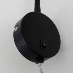 LED-seinävalaisin Tusa, musta, metalli, 45 cm, joustava varsi