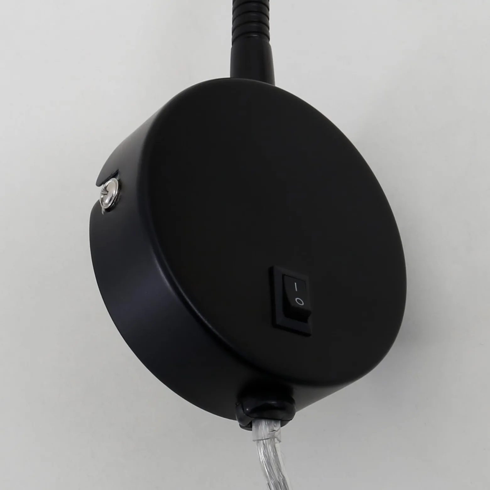 LED-seinävalaisin Tusa, musta, metalli, 45 cm, joustava varsi