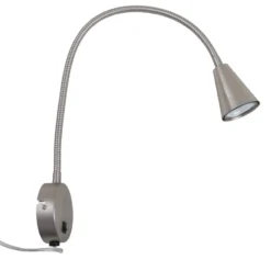 LED-seinävalaisin Tusa, nikkeli, metalli, 45 cm, joustava varsi