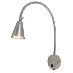LED-seinävalaisin Tusa, nikkeli, metalli, 45 cm, joustava varsi