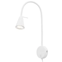 LED-seinävalaisin Tusa, valkoinen, metalli, 45 cm, joustava varsi