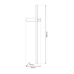 LED-seinävalaisin Vision, korkeus 90 cm, metalli, musta, 3 000 K