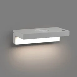 LED-seinävalo Well, USB+langaton laturi, valkoinen