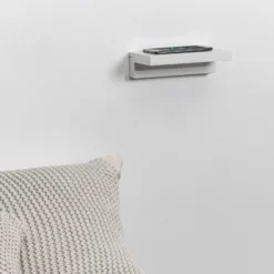 LED-seinävalo Well, USB+langaton laturi, valkoinen
