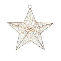 LED-sisustustuote Lily Star, kultainen, 40 x 40 cm, paristo
