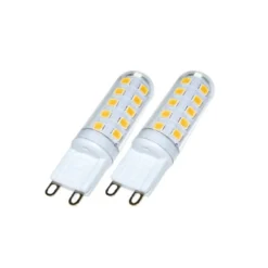 LED tappisokkelilamppu G9 3W, 3000 K, ulkoisesti himmennettävä, 2 kpl:n
