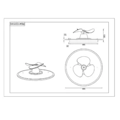 LED-tuuletin Nybro, musta, DC, hiljainen, 50 cm, CCT, kaukosäädin
