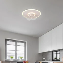 LED-tuuletin Nybro, valkoinen, DC, hiljainen, Ø 50 cm, CCT, kaukosäädin