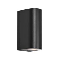 LED-ulkoseinävalaisin Alor, musta, 2-lamppuinen, IP65, himmennettävä