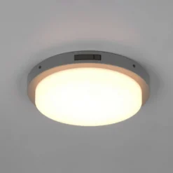 LED-ulkoseinävalaisin Bermejo, pyöreä, anturi, CCT, antrasiitti