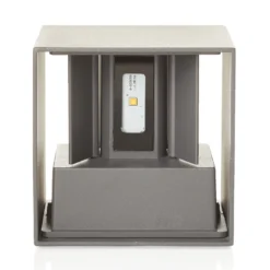 LED-ulkoseinävalaisin Cube, antrasiitti, metalli, 10 cm, ylös/alas