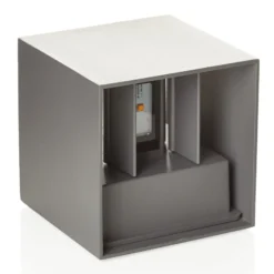 LED-ulkoseinävalaisin Cube, antrasiitti, metalli, 10 cm, ylös/alas
