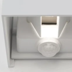 LED-ulkoseinävalaisin Cube-S, valkoinen, metalli, liiketunnistin