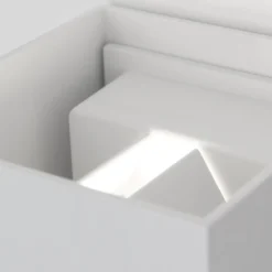 LED-ulkoseinävalaisin Cube-S, valkoinen, metalli, liiketunnistin