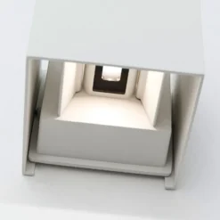 LED-ulkoseinävalaisin Cube, valkoinen, metalli, 10 cm, ylös/alas