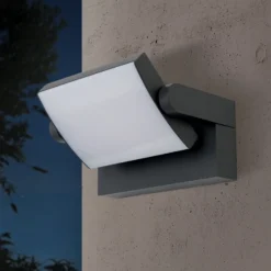 LED-ulkoseinävalaisin Ginger IP54, CCT antrasiitti