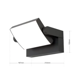 LED-ulkoseinävalaisin Ginger IP54, CCT antrasiitti