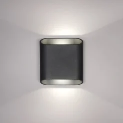LED-ulkoseinävalaisin, grafiitti, ylös & alas, CCT, himmennettävä, alumiini