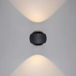 LED-ulkoseinävalaisin, grafiitti, ylös & alas, CCT, himmennettävä, alumiini