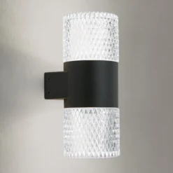 LED-ulkoseinävalaisin Mondo, musta, korkeus 20,4 cm, alumiini, 2-valo.