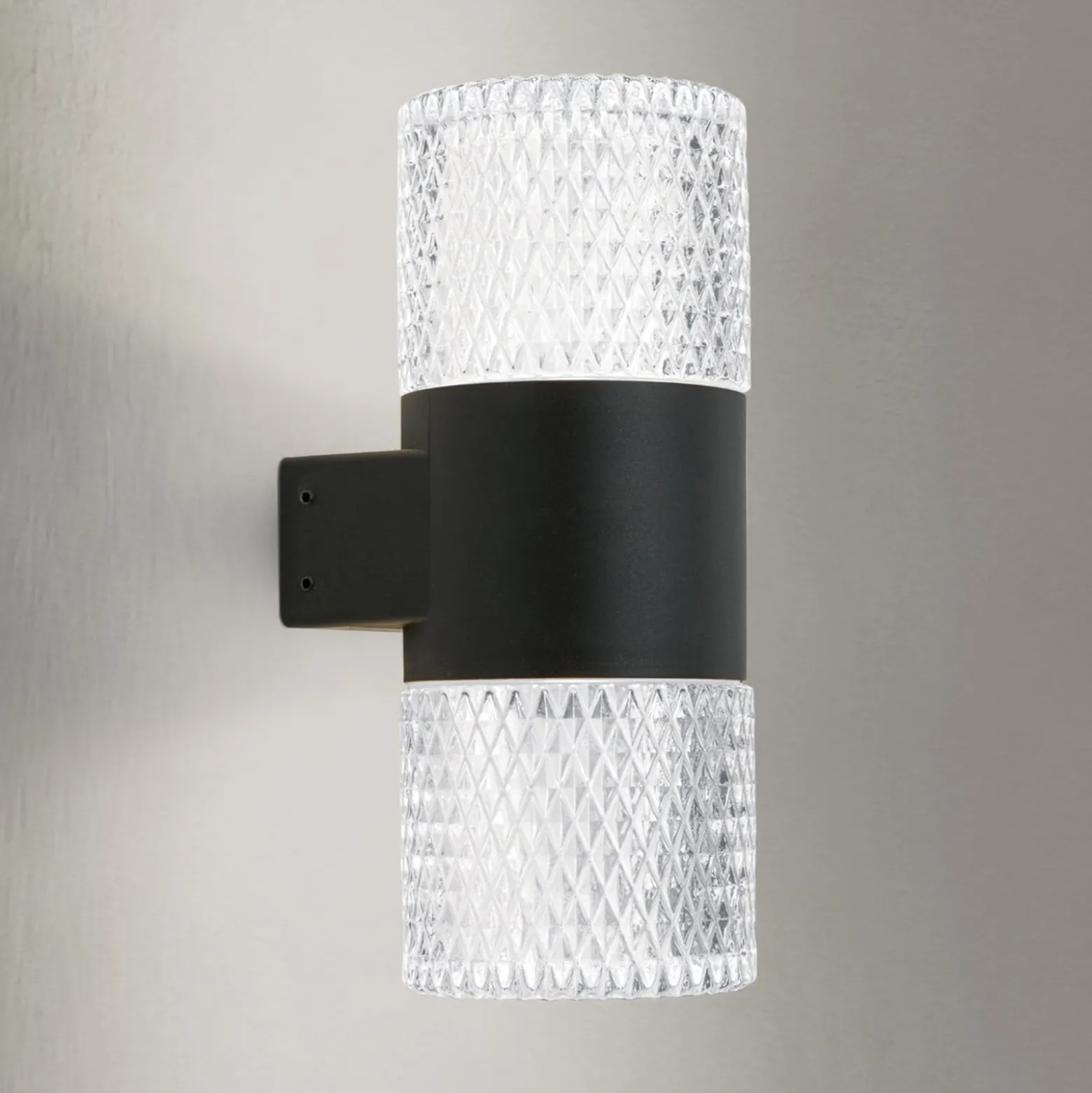 LED-ulkoseinävalaisin Mondo, musta, korkeus 20,4 cm, alumiini, 2-valo.