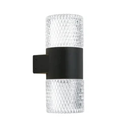 LED-ulkoseinävalaisin Mondo, musta, korkeus 20,4 cm, alumiini, 2-valo.