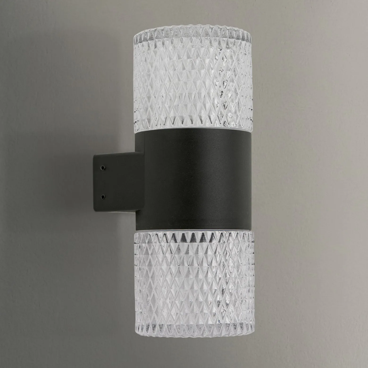 LED-ulkoseinävalaisin Mondo, musta, korkeus 20,4 cm, alumiini, 2-valo.