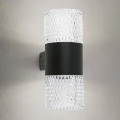 LED-ulkoseinävalaisin Mondo, musta, korkeus 20,4 cm, alumiini, 2-valo.