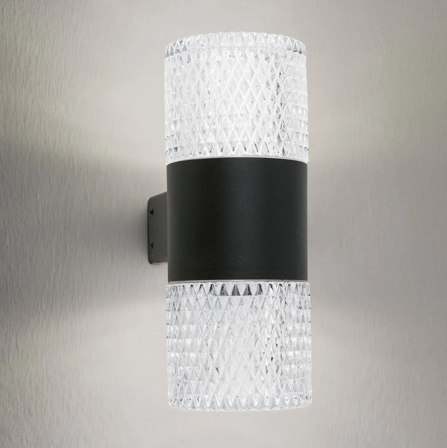 LED-ulkoseinävalaisin Mondo, musta, korkeus 20,4 cm, alumiini, 2-valo.