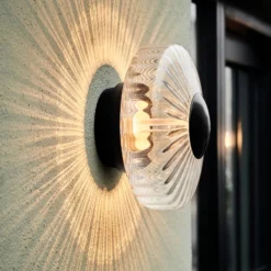 LED-ulkoseinävalaisin New Wave Optic, lasi, Ø 26 cm, IP65