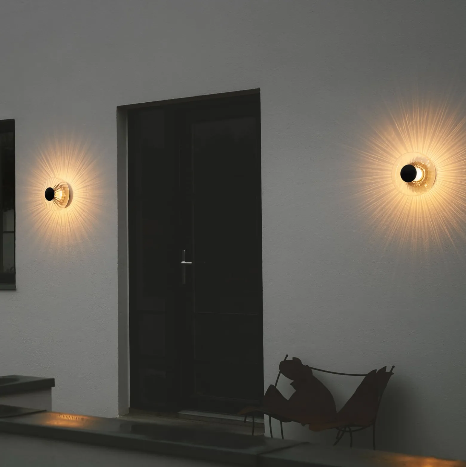 LED-ulkoseinävalaisin New Wave Optic, lasi, Ø 26 cm, IP65