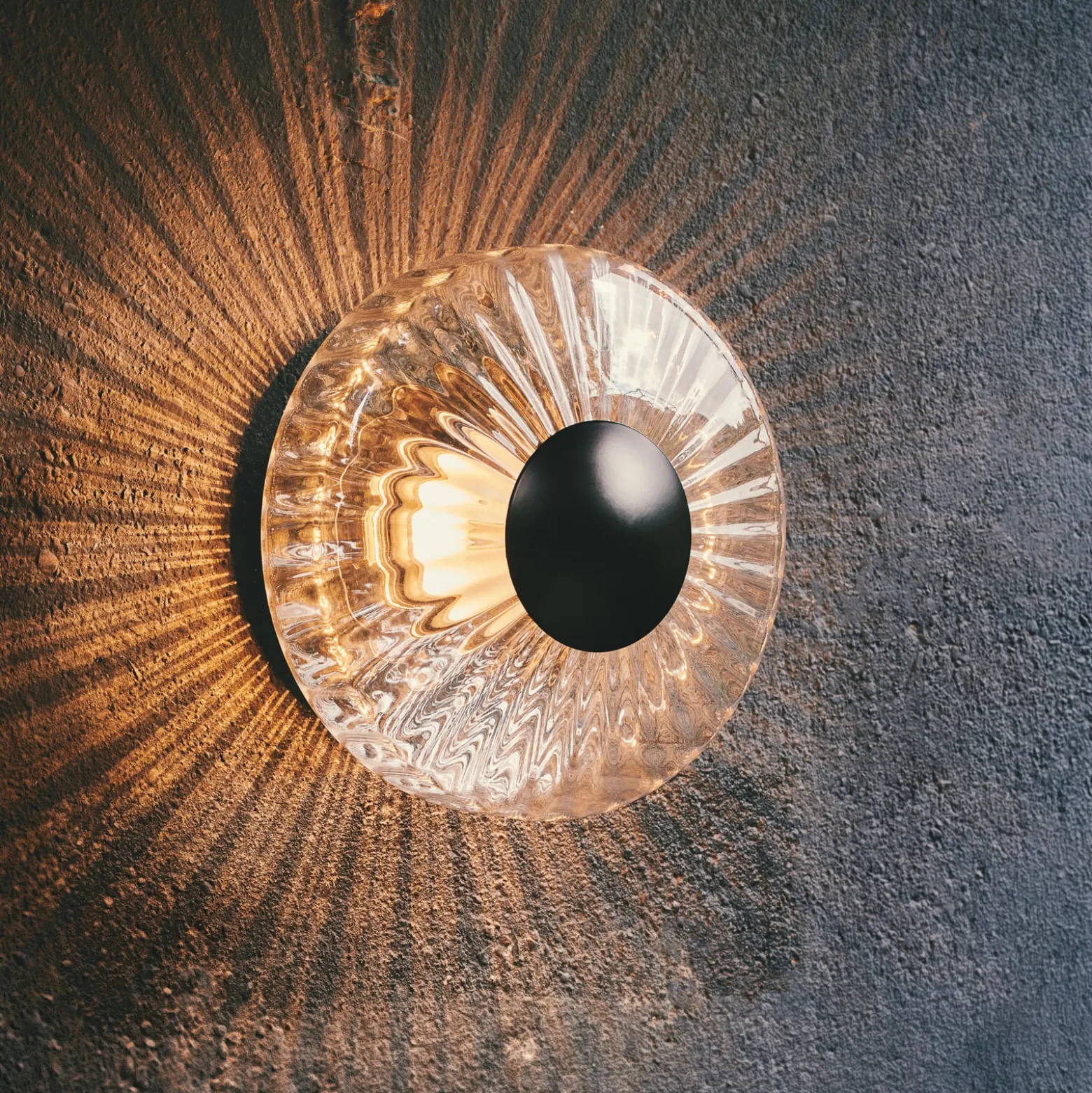 LED-ulkoseinävalaisin New Wave Optic, lasi, Ø 26 cm, IP65