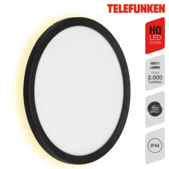 LED-ulkoseinävalaisin Nizza, Ø 28cm, musta 4,000K
