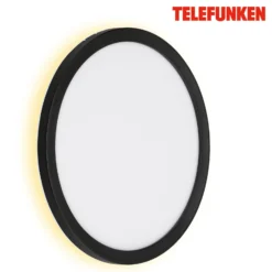 LED-ulkoseinävalaisin Nizza, Ø 28cm, musta 4,000K