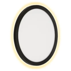 LED-ulkoseinävalaisin Nizza, Ø 28cm, musta 4,000K