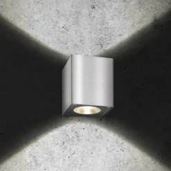 LED-ulkoseinävalaisin 5026, ruostumaton teräs, 11 cm, IP54, ylös/alas