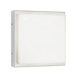 LED-ulkoseinävalaisin 046, ruostumaton teräs, lasi, 25 x 25 cm