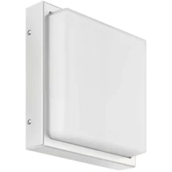 LED-ulkoseinävalaisin 046, ruostumaton teräs, lasi, 25 x 25 cm
