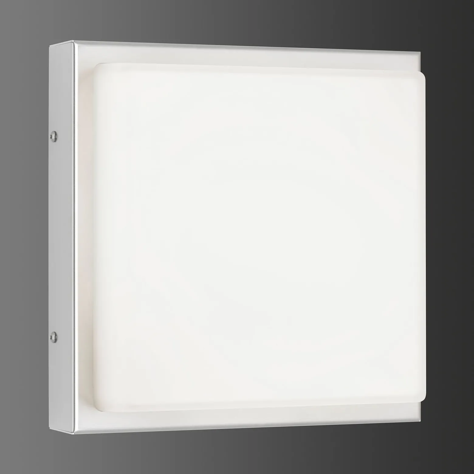 LED-ulkoseinävalaisin 046, ruostumaton teräs, lasi, 25 x 25 cm